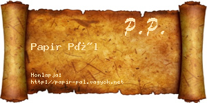 Papir Pál névjegykártya
